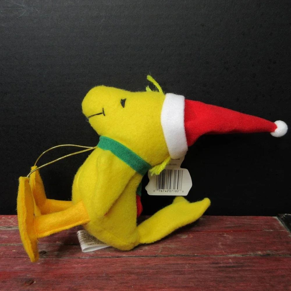 Vtg Woodstock Peanuts Whitman's Christmas Plush Ornament Santa Hat Scarf NEW